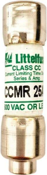 Value Collection - 500 VDC, 600 VAC, 25 Amp, Time Delay General Purpose Fuse - 300 at AC kA Rating - Exact Tool & Supply