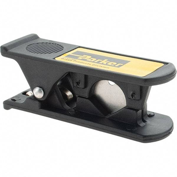 Parker - 1/8" to 1/2" Pipe Capacity, Tube & Pipe Cutter - Cuts Nylon, Polyurethane, Polyethylene & Most Other Plastic Tubing, 3-1/16" OAL - Exact Tool & Supply