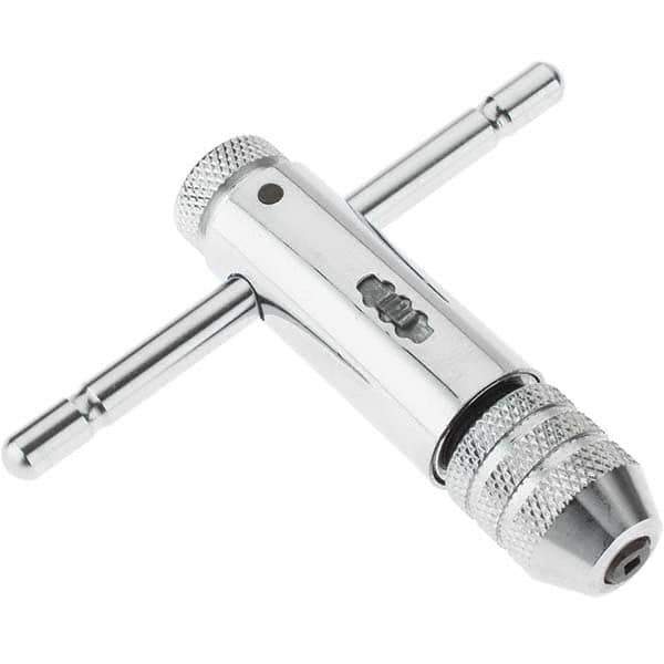 Value Collection - #0 to 1/4" Tap Capacity, T Handle Tap Wrench - 3-1/2" Overall Length, Ratcheting - Exact Tool & Supply