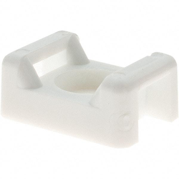 Value Collection - White, Cable Tie Mounting Base - 7/8" Long x 9.5mm High x 5/8" Wide Fastener Mount, Screw Size 8 - Exact Tool & Supply