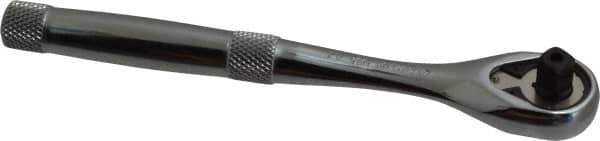 Proto - 1/4" Drive Pear Head Quick-Release Ratchet - Chrome Finish, 6-11/16" OAL, 45 Gear Teeth, Standard Head - Exact Tool & Supply