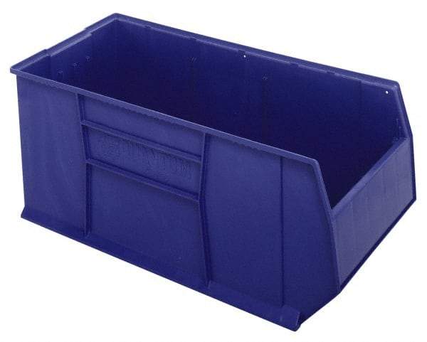 Quantum Storage - 175 Lb. Load Capacity, 41-7/8" Deep, Blue Polypropylene Hopper Stacking Bin - 17-1/2" High x 19-7/8" Wide x 41-7/8" Long - Exact Tool & Supply