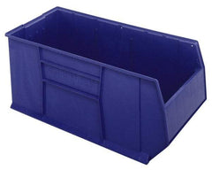 Quantum Storage - 175 Lb. Load Capacity, 41-7/8" Deep, Blue Polypropylene Hopper Stacking Bin - 17-1/2" High x 19-7/8" Wide x 41-7/8" Long - Exact Tool & Supply