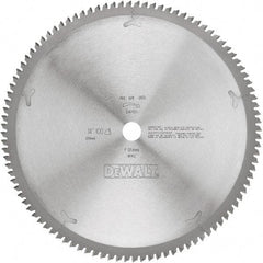 DeWALT - 14" Diam, 1" Arbor Hole Diam, 100 Tooth Wet & Dry Cut Saw Blade - Tungsten Carbide-Tipped, Standard Round Arbor - Exact Tool & Supply