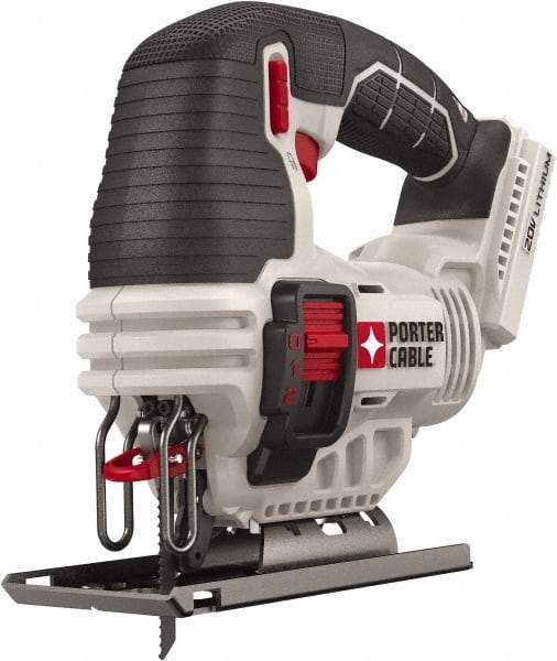 Porter-Cable - 20 Volt, 2,500 SPM, 3/4" Stroke Length, Lithium-Ion Cordless Jigsaw - 45° Cutting Angle, Series 20V MAX - Exact Tool & Supply