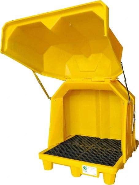 UltraTech - 66 Gal Sump, 6,000 Lb Capacity, 4 Drum, Polyethylene Spill Deck or Pallet - 58" Long x 54" Wide x 65" High, Liftable Fork, Drain Included, 2 x 2 Drum Configuration - Exact Tool & Supply