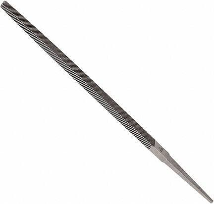 Anglo American - 10" Long, Smooth Cut, Square American-Pattern File - Double Cut, 0.37" Overall Thickness, Tang - Exact Tool & Supply