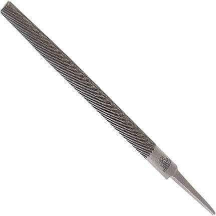 Anglo American - 14" Long, Bastard Cut, Half Round American-Pattern File - Double Cut, 0.37" Overall Thickness, Tang - Exact Tool & Supply