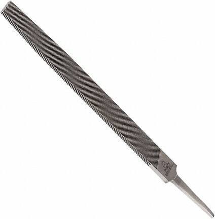 Anglo American - 14" Long, Bastard Cut, Flat American-Pattern File - Double Cut, 0.3" Overall Thickness, Tang - Exact Tool & Supply