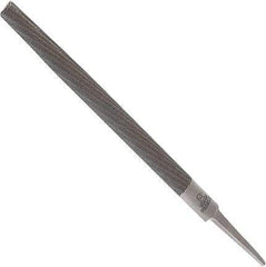 Anglo American - 8" Long, Smooth Cut, Half Round American-Pattern File - Double Cut, 0.22" Overall Thickness, Tang - Exact Tool & Supply
