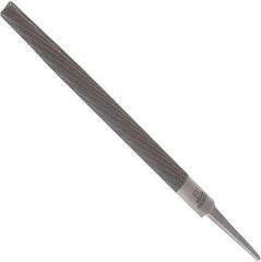 Anglo American - 8" Long, Bastard Cut, Half Round American-Pattern File - Double Cut, 0.22" Overall Thickness, Tang - Exact Tool & Supply