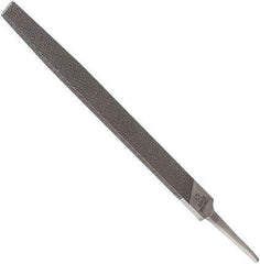 Anglo American - 8" Long, Bastard Cut, Triangle American-Pattern File - Double Cut, 0.55" Overall Thickness, Tang - Exact Tool & Supply