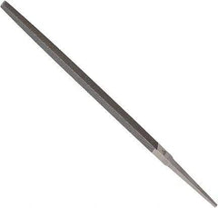 Anglo American - 6" Long, Smooth Cut, Square American-Pattern File - Double Cut, 0.22" Overall Thickness, Tang - Exact Tool & Supply
