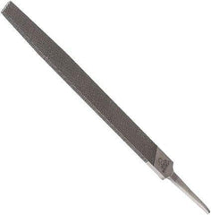 Anglo American - 6" Long, Smooth Cut, Flat American-Pattern File - Double Cut, 0.14" Overall Thickness, Tang - Exact Tool & Supply