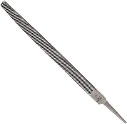 Anglo American - 6" Long, Smooth Cut, Triangle American-Pattern File - Double Cut, 0.39" Overall Thickness, Tang - Exact Tool & Supply