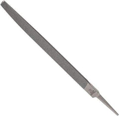 Anglo American - 6" Long, Smooth Cut, Triangle American-Pattern File - Double Cut, 0.39" Overall Thickness, Tang - Exact Tool & Supply