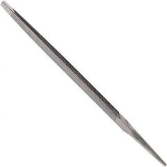 Anglo American - 8" Long, Bastard Cut, Taper American-Pattern File - Single Cut, 0.48" Overall Thickness, Tang - Exact Tool & Supply