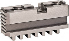 Bison - 31.49" Max Chuck Diam Compatibility, Steel Tongue & Groove Hard Lathe Master Jaws - 0 Steps - Exact Tool & Supply