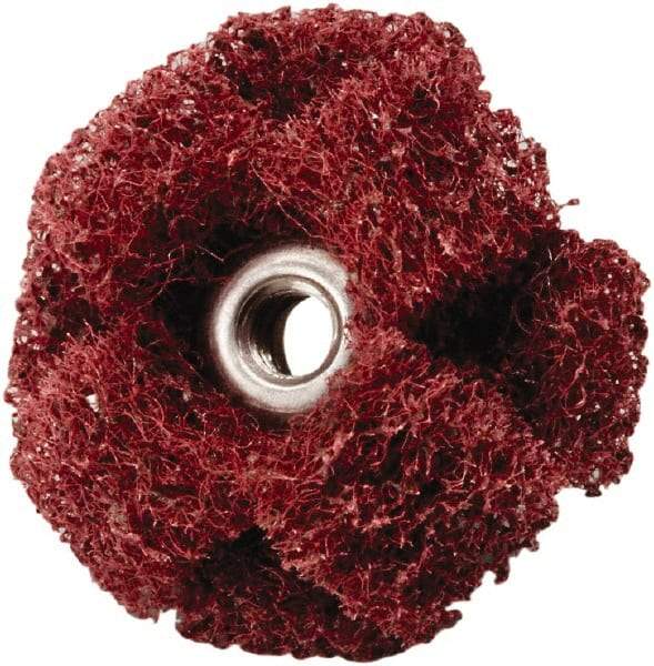 3M - 1-1/2" Diam Medium Density Cross Buff - 2 Plys, 8-32 Thread, Very Fine Grade, 20,000 Max RPM - Exact Tool & Supply