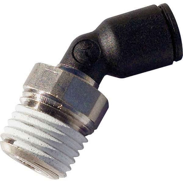 Legris - Plastic Push-To-Connect Tube Fittings Type: Male Elbow 45 Degree Tube Outside Diameter (Inch): 1/8 - Exact Tool & Supply