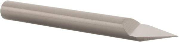 Scientific Cutting Tools - 30° Incl Angle, 1/4" Shank Diam, 2" OAL, 0.009" Cut Diam, Conical Engraving Cutter - 0.447" LOC, 0.009" Tip Diam, Right Hand Cut, Submicron Solid Carbide, Uncoated - Exact Tool & Supply