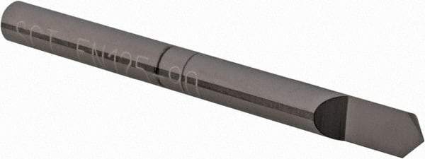 Scientific Cutting Tools - 90° Incl Angle, 1/8" Shank Diam, 1.5" OAL, 0.005" Cut Diam, Conical Engraving Cutter - 0.059" LOC, 0.005" Tip Diam, Right Hand Cut, Submicron Solid Carbide, AlTiN+ Finish - Exact Tool & Supply