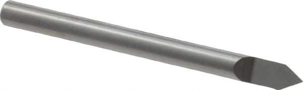 Scientific Cutting Tools - 60° Incl Angle, 1/8" Shank Diam, 2" OAL, 0.005" Cut Diam, Conical Engraving Cutter - 0.103" LOC, 0.005" Tip Diam, Right Hand Cut, Submicron Solid Carbide - Exact Tool & Supply