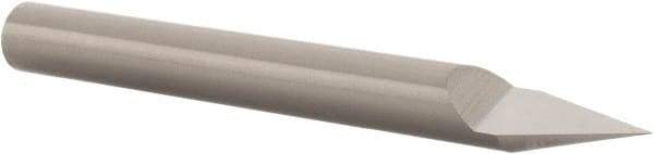 Scientific Cutting Tools - 30° Incl Angle, 1/4" Shank Diam, 2-1/2" OAL, 0.009" Cut Diam, Conical Engraving Cutter - 0.447" LOC, 0.009" Tip Diam, Right Hand Cut, Submicron Solid Carbide, AlTiN+ Finish - Exact Tool & Supply
