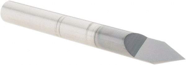 Scientific Cutting Tools - 40° Incl Angle, 1/4" Shank Diam, 2-1/2" OAL, 0.009" Cut Diam, Conical Engraving Cutter - 0.329" LOC, 0.009" Tip Diam, Right Hand Cut, Submicron Solid Carbide, AlTiN+ Finish - Exact Tool & Supply