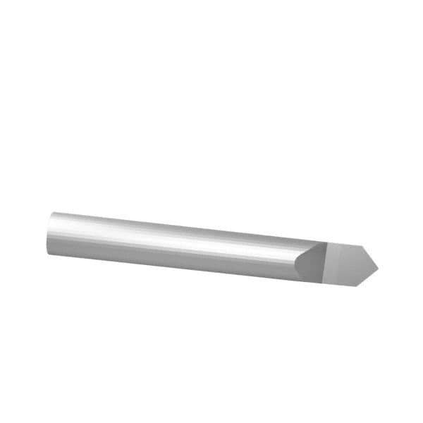 Scientific Cutting Tools - 90° Incl Angle, 1/4" Shank Diam, 2.5" OAL, 0.009" Cut Diam, Conical Engraving Cutter - 0.12" LOC, 0.009" Tip Diam, Right Hand Cut, Submicron Solid Carbide, AlTiN+ Finish - Exact Tool & Supply