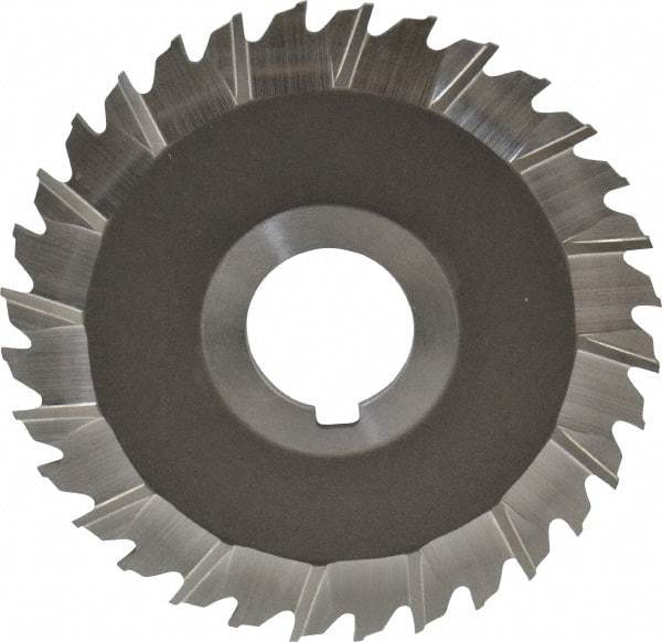 Keo - 4" Blade Diam x 3/32" Blade Thickness, 1" Hole, 32 Teeth, High Speed Steel Side Chip Saw - Staggered Tooth, Arbor Connection, Right Hand Cut, Uncoated - Exact Tool & Supply