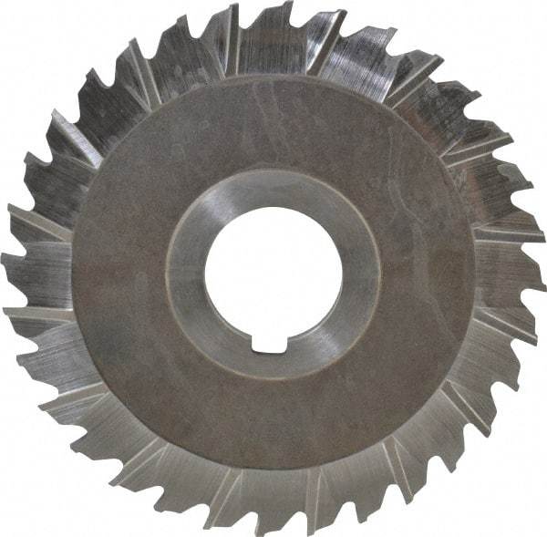 Keo - 4" Blade Diam x 1/8" Blade Thickness, 1" Hole, 32 Teeth, High Speed Steel Side Chip Saw - Staggered Tooth, Arbor Connection, Right Hand Cut, Uncoated - Exact Tool & Supply