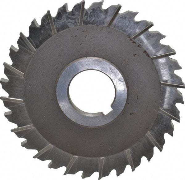 Keo - 4" Blade Diam x 3/16" Blade Thickness, 1" Hole, 32 Teeth, High Speed Steel Side Chip Saw - Staggered Tooth, Arbor Connection, Right Hand Cut, Uncoated - Exact Tool & Supply