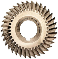 Keo - 4" Blade Diam x 1/16" Blade Thickness, 1-1/4" Hole, 36 Teeth, High Speed Steel Side Chip Saw - Straight Tooth, Arbor Connection, Right Hand Cut, Uncoated, with Keyway - Exact Tool & Supply