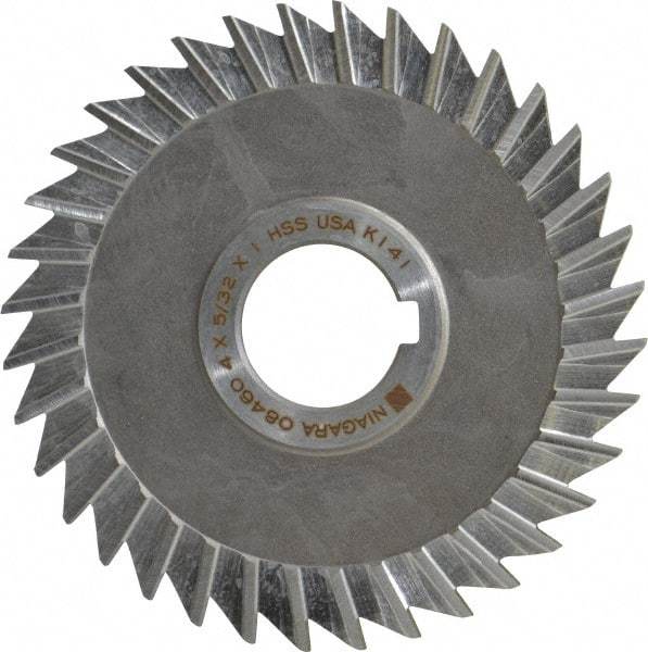 Keo - 4" Blade Diam x 5/32" Blade Thickness, 1" Hole, 36 Teeth, High Speed Steel Side Chip Saw - Straight Tooth, Arbor Connection, Right Hand Cut, Uncoated, with Keyway - Exact Tool & Supply