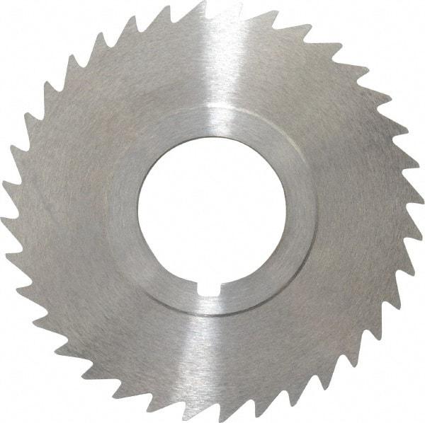 Keo - 2-1/2" Diam x 3/64" Blade Thickness x 7/8" Arbor Hole Diam, 36 Tooth Slitting and Slotting Saw - Arbor Connection, Right Hand, Uncoated, High Speed Steel, 10° Rake, Concave Ground - Exact Tool & Supply