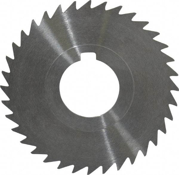 Keo - 3" Diam x 1/32" Blade Thickness x 1" Arbor Hole Diam, 36 Tooth Slitting and Slotting Saw - Arbor Connection, Right Hand, Uncoated, High Speed Steel, 10° Rake, Concave Ground - Exact Tool & Supply