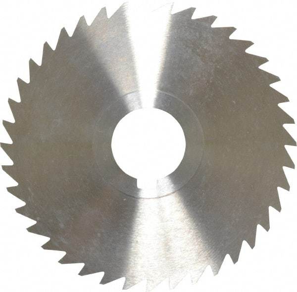 Keo - 4" Diam x 1/32" Blade Thickness x 1" Arbor Hole Diam, 40 Tooth Slitting and Slotting Saw - Arbor Connection, Right Hand, Uncoated, High Speed Steel, 10° Rake, Concave Ground - Exact Tool & Supply
