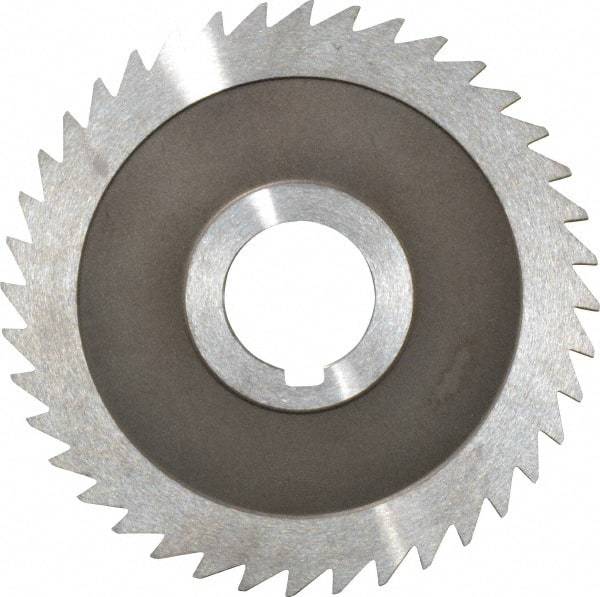 Keo - 4" Diam x 1/8" Blade Thickness x 1" Arbor Hole Diam, 40 Tooth Slitting and Slotting Saw - Arbor Connection, Right Hand, Uncoated, High Speed Steel, Concave Ground, Contains Keyway - Exact Tool & Supply