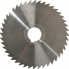 Keo - 5" Diam x 1/16" Blade Thickness x 1" Arbor Hole Diam, 44 Tooth Slitting and Slotting Saw - Arbor Connection, Right Hand, Uncoated, High Speed Steel, Concave Ground, Contains Keyway - Exact Tool & Supply