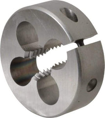 OSG - M12x1.75 Thread, 1" Outside Diam High Speed Steel Round Die - 3/8" Thick, Right Hand Thread, Series 135, Adjustable - Exact Tool & Supply