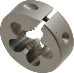 OSG - M10x1.50 Thread, 1" Outside Diam High Speed Steel Round Die - 3/8" Thick, Right Hand Thread, Series 135, Adjustable - Exact Tool & Supply