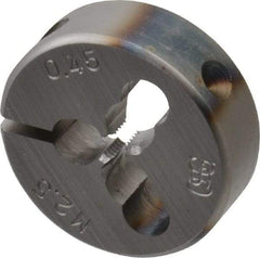 OSG - M2.5x0.45 Thread, 13/16" Outside Diam High Speed Steel Round Die - 1/4" Thick, Right Hand Thread, Series 135, Adjustable - Exact Tool & Supply
