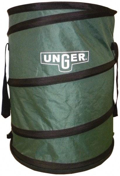 Unger - 40 Gal Green Round Trash Can - Canvas with Plastic Bottom, 27" High - Exact Tool & Supply