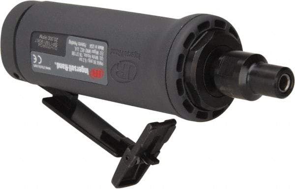 Ingersoll-Rand - 1/4" Collet, Straight Handle, Angle Air Die Grinder - 20,000 RPM, Dual Capable Exhaust, 19 CFM, 0.4 hp, 1/4 NPT - Exact Tool & Supply