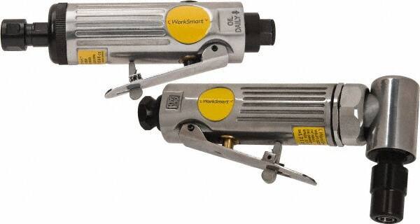 Value Collection - 1/4" Collet, Straight Handle, Air Straight Die Grinder - 22,000 RPM, Rear Exhaust, 4 CFM, 0.45 hp, 90 psi, 1/4 NPT Inlet - Exact Tool & Supply