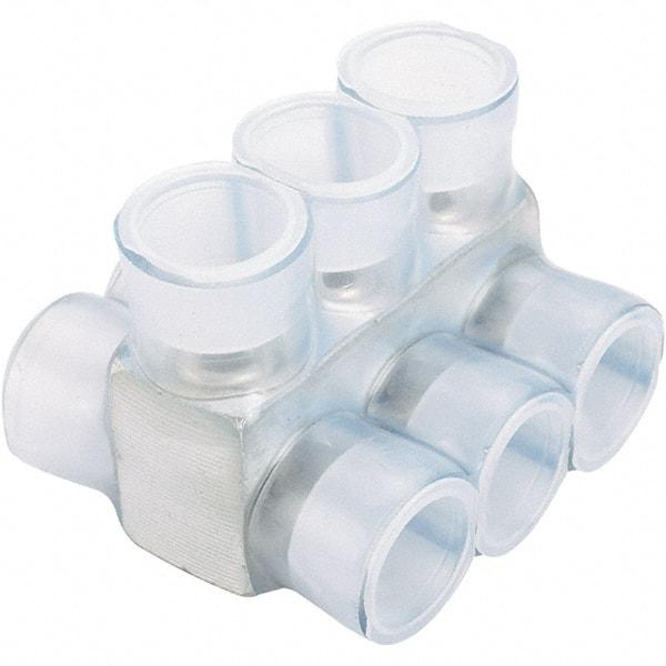 Panduit - 3 Port, 6 AWG Compatible, Tap Connector - 4" OAL x 3" OAW x 1.36" OAH, Clear - Exact Tool & Supply