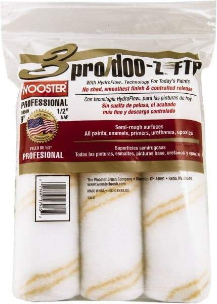 Wooster Brush - 1/2" Nap, 9" Wide Paint Roller - Semi-Rough Texture, Woven - Exact Tool & Supply