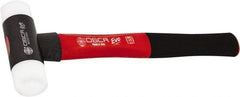 Osca - 13 oz Head 2" Face Diam Aluminum Soft Face Dead Blow Hammer with Tips - 12-39/64" OAL, Aluminum Alloy Handle with Rubber Grips - Exact Tool & Supply