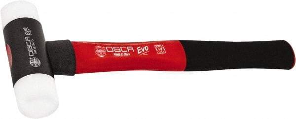 Osca - 8 oz Head 1-19/64" Face Diam Aluminum Soft Face Dead Blow Hammer with Tips - 12" OAL, Aluminum Alloy Handle with Rubber Grips - Exact Tool & Supply